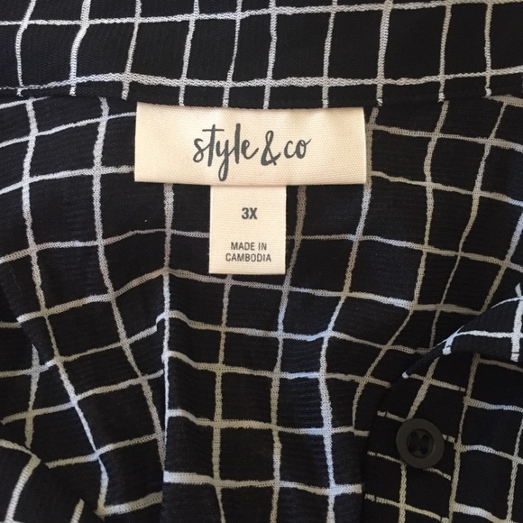 NWT Style & Co Plus Size Printed Tiered Mesh Top - Picture 2 of 4